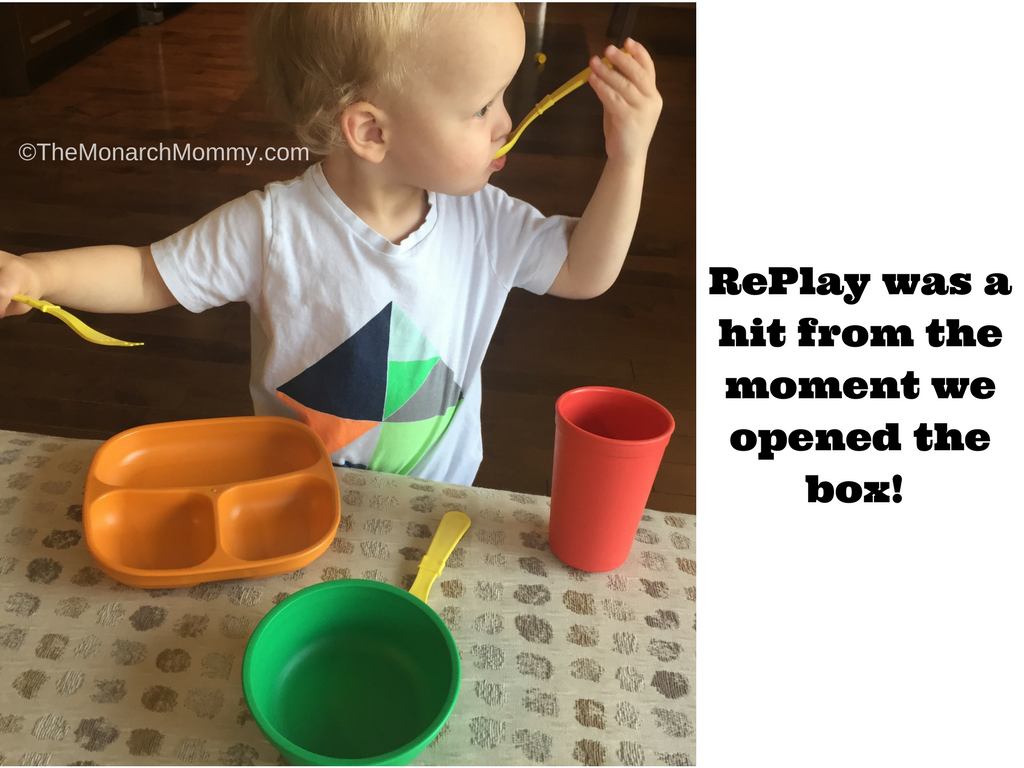 Toddler Meal Time Fun with Replay Recycled